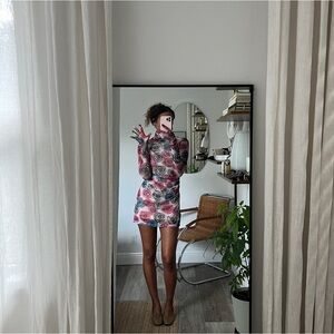 Mini dress with built in gloves